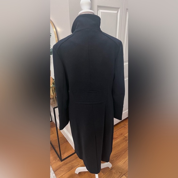 Karl Lagerfeld Paris Wool Stand Collar Coat | Medium | Navy - Picture 9 of 17